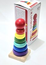 Wooden Rainbow Stacking Rings Tower - Image 2